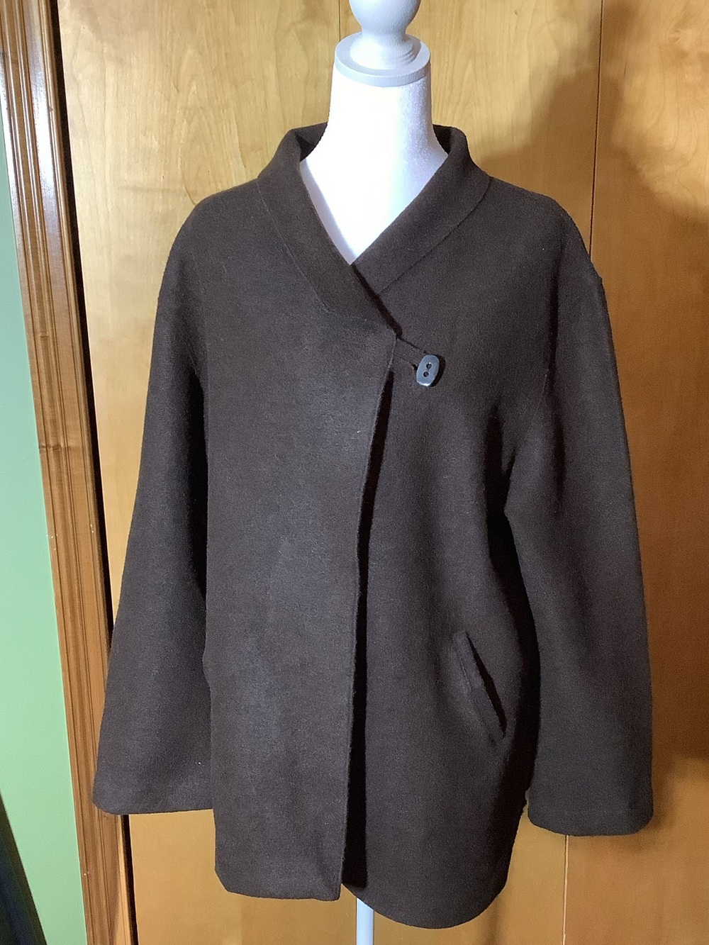 Natural Style brown Alpaca/Sheepswool coat, size XL